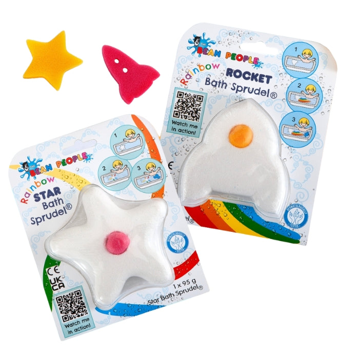 Bundle | Rainbow ROCKET and STAR Bath Bomb Sprudel® | Set of 2